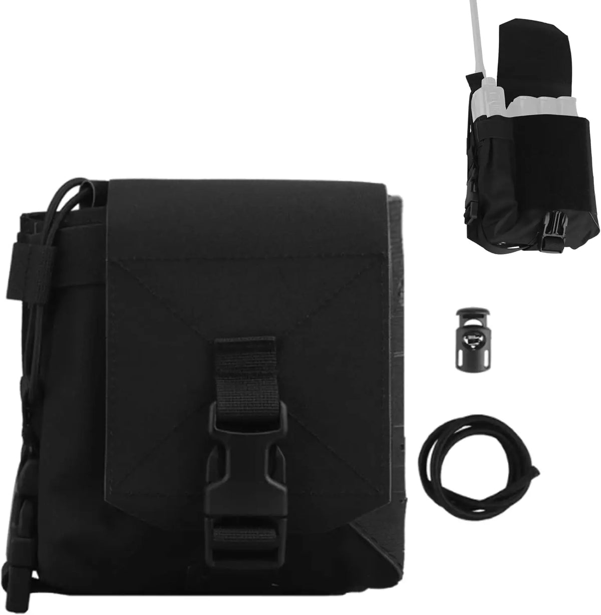 Tactical MOLLE Pouch Large Utility GP Pouch Walkie Talkie Radio Holder EDC Admin Bag Hunting Vest Backpack Accessory Outdoor