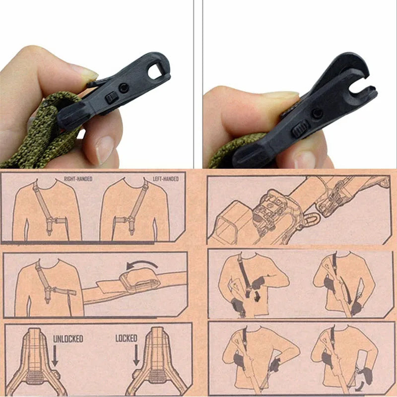 MS3 Gun Sling Multi-Mission Sling Strap Outdoor AR AK Rifle Universal Gun QD sling Tactical Adjustable Airsoft Gun Belt Rope