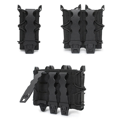 9mm Magazine Pouch Tactical Molle Triple Magazine Pouch Double-Layer Mag Pouches Universal Cartridge Holder for Hunting CS Vest