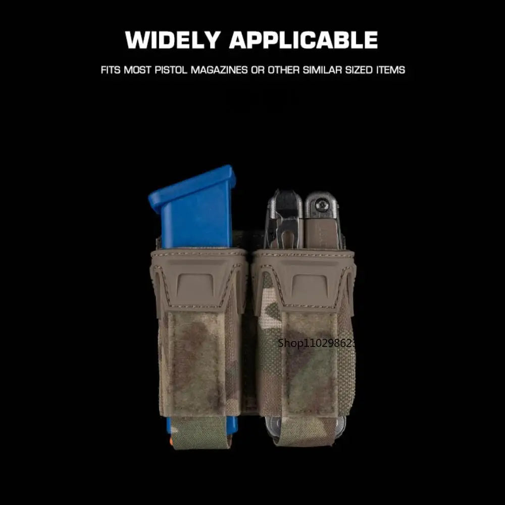MOLLE Pistol Magazine Pouch 9mm .40 .357 .45ACP Single/Double Mag Holder Carrier for EDC Airsoft GBB Tactical Vest Belt