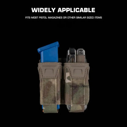 MOLLE Pistol Magazine Pouch 9mm .40 .357 .45ACP Single/Double Mag Holder Carrier for EDC Airsoft GBB Tactical Vest Belt