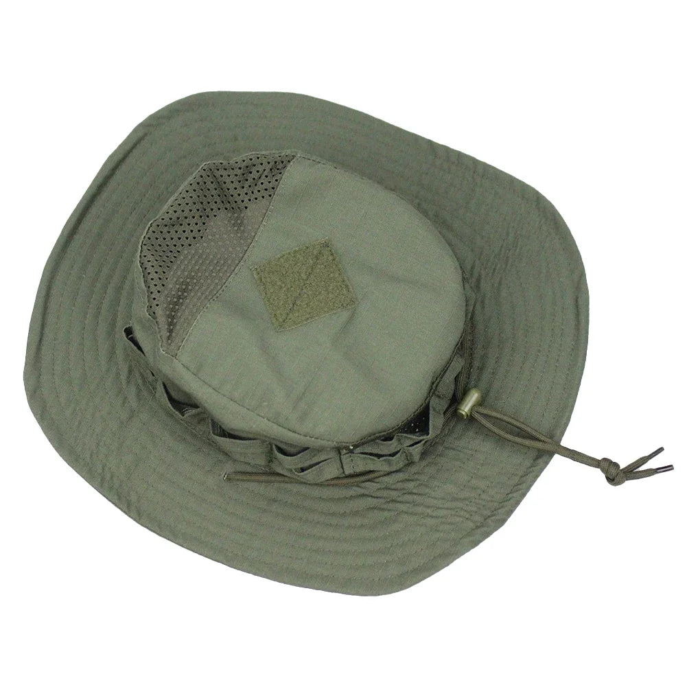 Camo Outdoor Enthusiasts Square Pocket Bonnie Cap Outdoor Bucket Benny Hats Fishing Hiking Outdoor Sun Caps