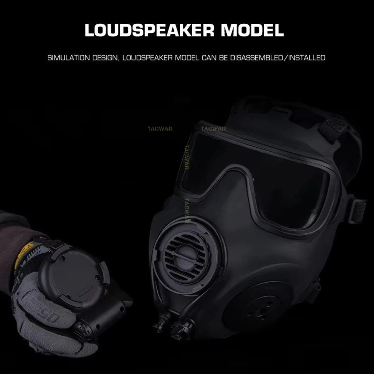 Dummy FM-53 Gas Mask Model with Microphone & Fan Filter, Non Antivirus Function Full Face Protective Mask Airsoft Cosplay
