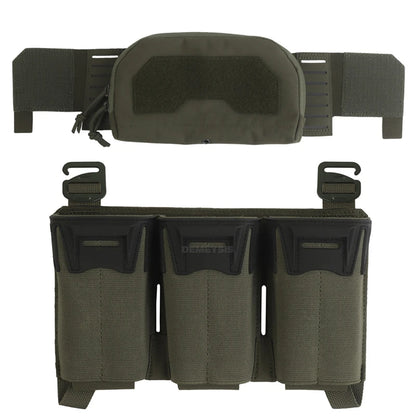 Tactical Admin Pouch with Multi-caliber 5.56 9mm Triple Mag Pouch MOLLE Front Placard System 2nd Layer Airsoft Pouches