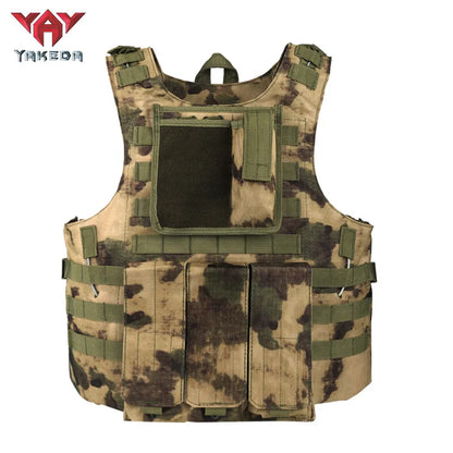YAKEDA Molle Airsoft Vest Tactical Vest Plate Carrier Fishing Hunting Paintball Vest Armor Vest