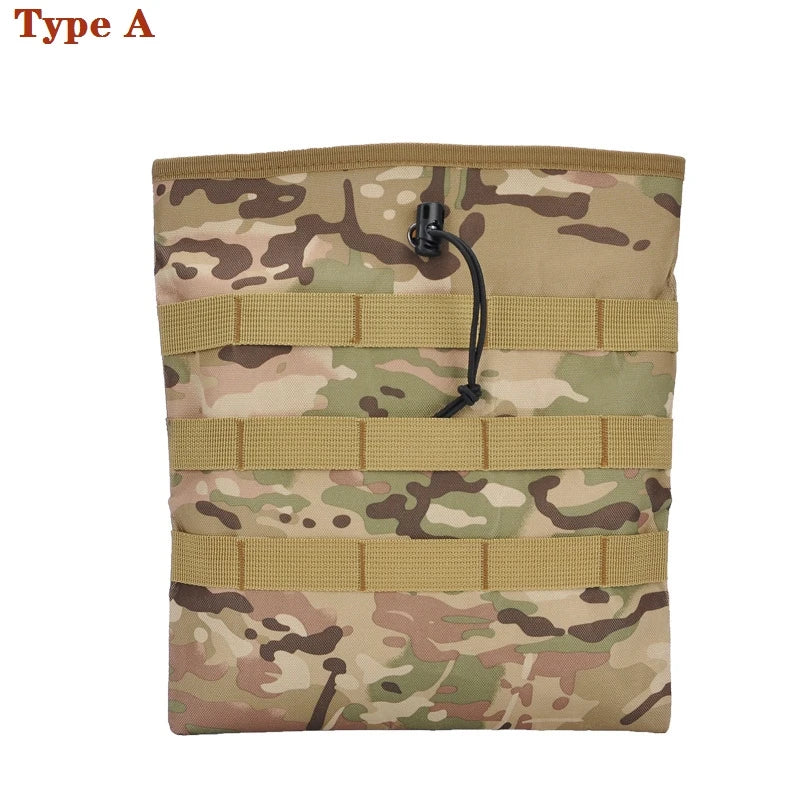 Tactical Molle Folding Magazine Dump Drop Pouch Utility Drawstring Recovery Mag Holster Ammo Bag Hunting Accessories Pouch