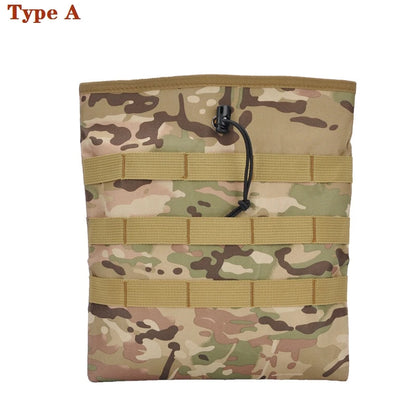 Tactical Molle Folding Magazine Dump Drop Pouch Utility Drawstring Recovery Mag Holster Ammo Bag Hunting Accessories Pouch