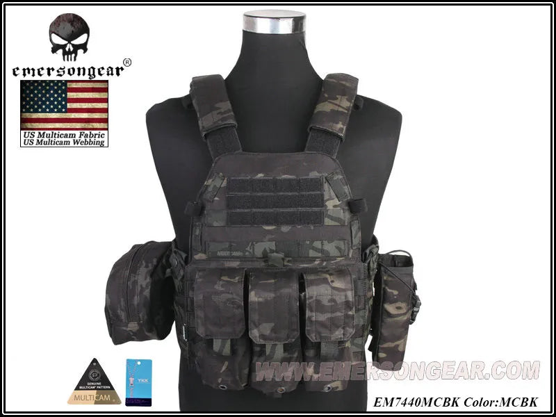 Emersongear For LBT 6094 Style Plate Carrier W/3 Pouches Tactical Vest Protective Gear Body Guard Armor Airsoft Hunting