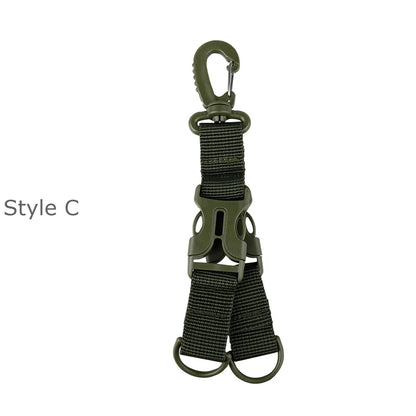 Tactical Gear Keychain Clip Nylon Belt Key Chain Key Holder Quick Release Buckle Key Ring Molle Bag Attachments Hooks