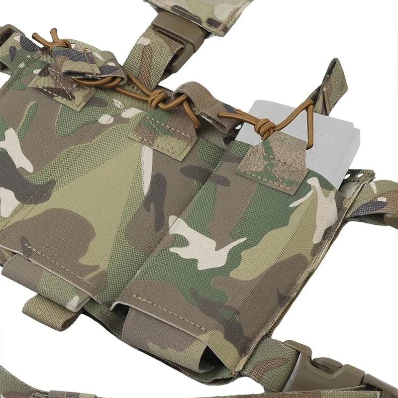 Modular Alpha 34 Split‑Front Chest Rig Quick Release Laser Cut Panels Adjustable Tactical Harness For Airsoft CS Game Hunting