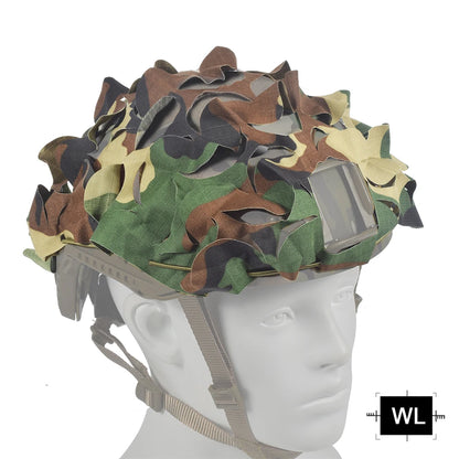 Tactical 3D Camo Net Airsoft Helmet Cover Laser Cut Nylon Drawstring Helmet Scrim CS Wargame Paintball Paratrooper Hunting