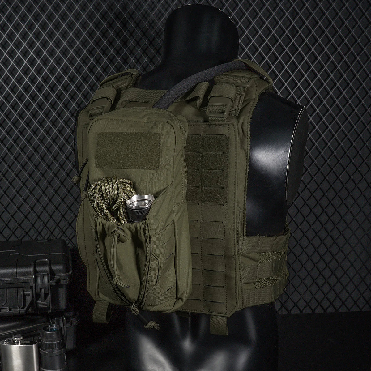 KRYDEX 500D Tactical 1L Hydration Pack MOLLE Pouch 34oz TPU Water Bladder Bag Outdoor Hiking Camping Hunting Accessories