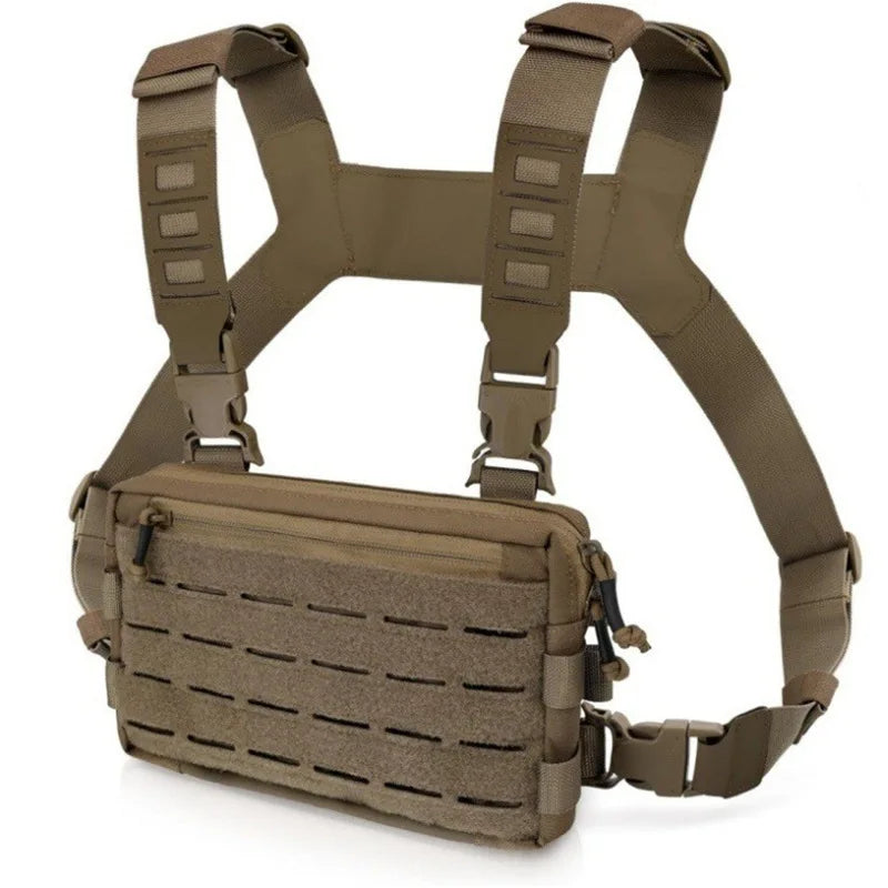 Multifunct Outdoor Travel Vest Adjustable Tactical Chest Men Camping Recon Kit Bag Vest Front Pouch Hunting Fishing Pack