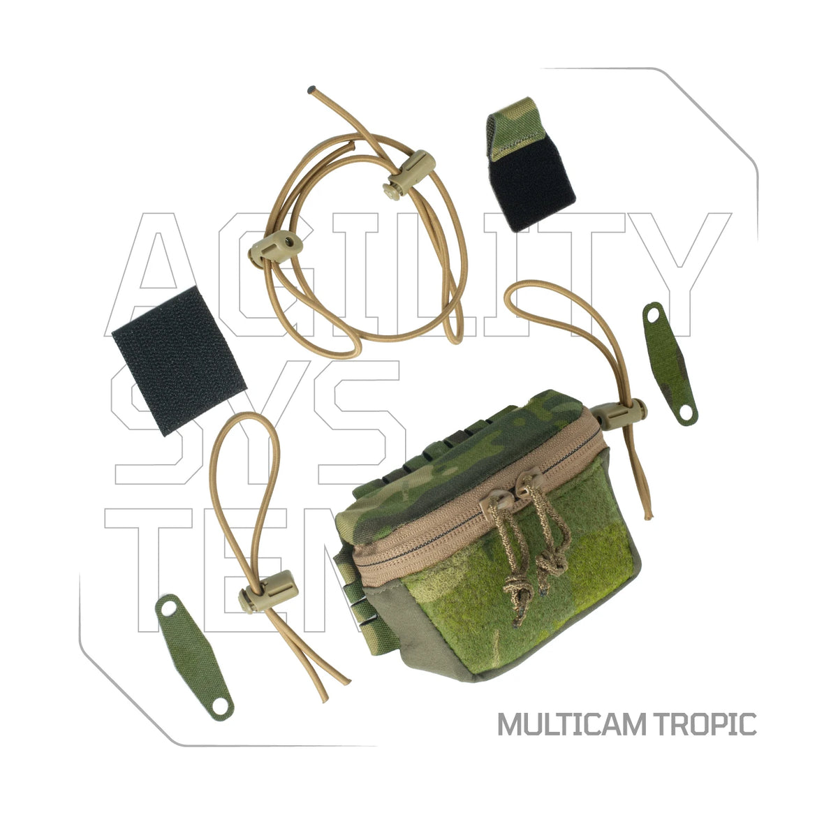 AS Smart System Helmet Rear Storage Pouch Fit Shaw Style Brain Pouch Tiger Spot 500D for Airsoft Wargame