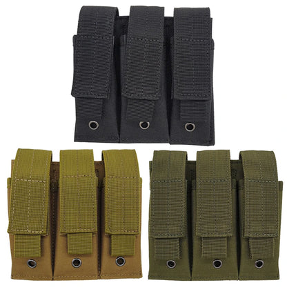 Molle Tactical Triple Pistol Mag Pouch Outdoor Open-Top Single Double 9mm Magazine Pouch Holder Case for GLM1911 92F CZ75