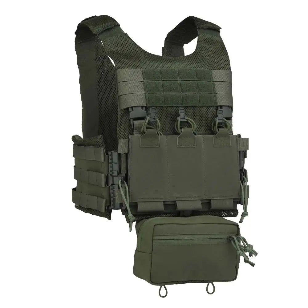 Wosport LV-119 Tactical Vest Maritime Version Triple Magazine Pouch Inner Storage Back Zipper Side Plate Pouches for Airsoft