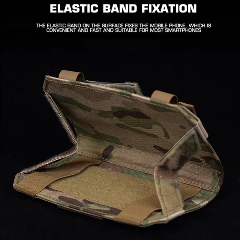 MOLLE Front Panel Phone Navigation Pouch Utility Organizer Phone Pouch for Outdoor Airsoft Vest Gear Essentials