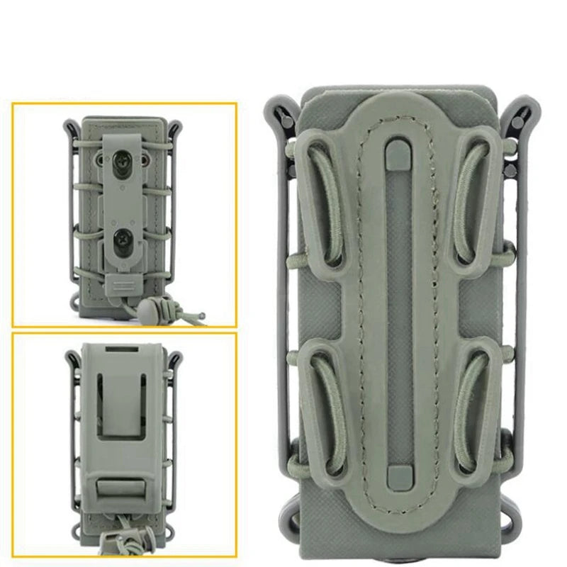Tactical Molle 9mm Magazine Pouch Pistol Mag Holder with Belt Clip for Glock 17 19 Beretta M9 Fastmag Soft Shell Holster Hunting