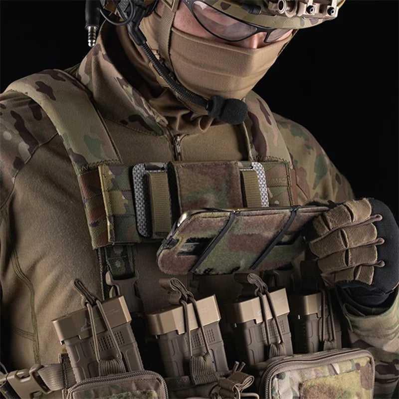 MOLLE Foldable Phone Map Pouch Admin Organizer Airsoft Hunting Vest Chest Rig Body Armor Storage System