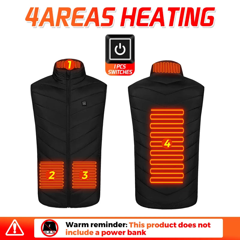 21 Heated Vest Zones Electric Heated Jackets Oversized USB Electric Jacket Men Women Winter Warm Coat For Hiking Outdoor Camping