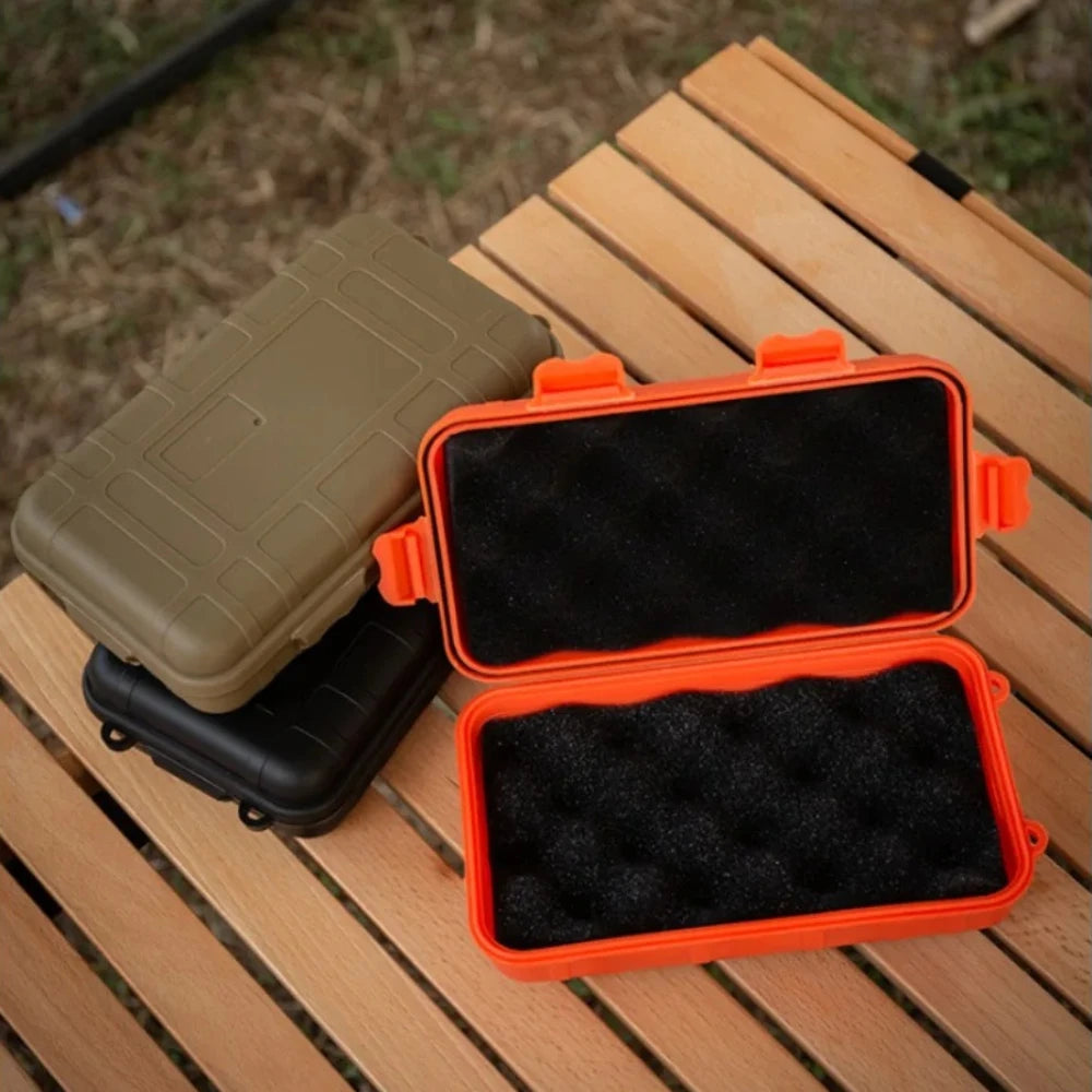 1PC Small EDC toolbox, outdoor camping survival kit, shockproof and waterproof water tank,outdoor survival storage box