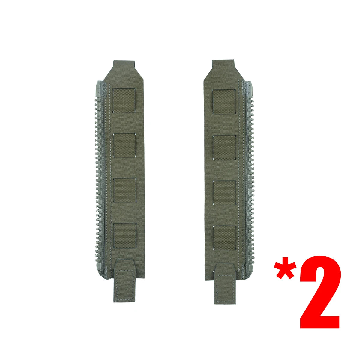 Tactical Back Panel Zipper MOLLE Adapter 500D Nylon Lightweight Versatile For Rear Pack Plate Carrier 3950 Tactical Gear 2PCS