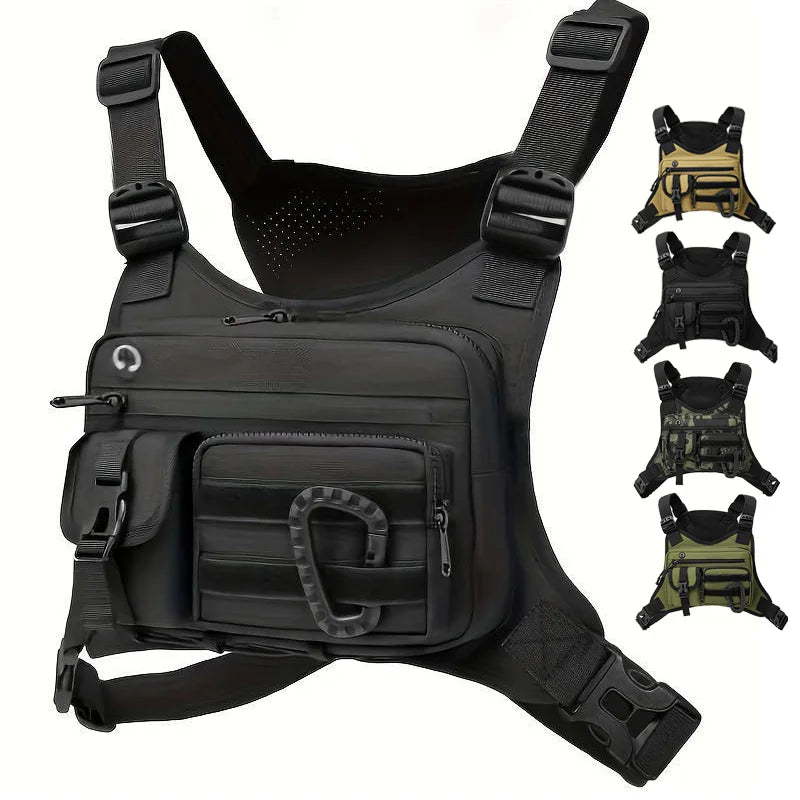 Outdoor Sports Chest Bag Vest Men Women Backpack Multi Pocket Travel Work Front Rig Fanny Pack Running Cycling Tactical EDC Bag