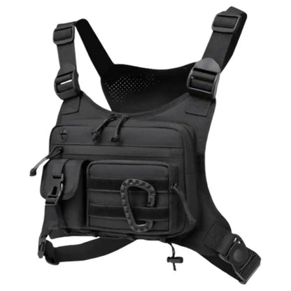 Tactical Sports Chest Bag Pouch Large Capacity Multifunctional Vest Backpack Adjustable Strap Chest Pack Rig for Outdoor Running