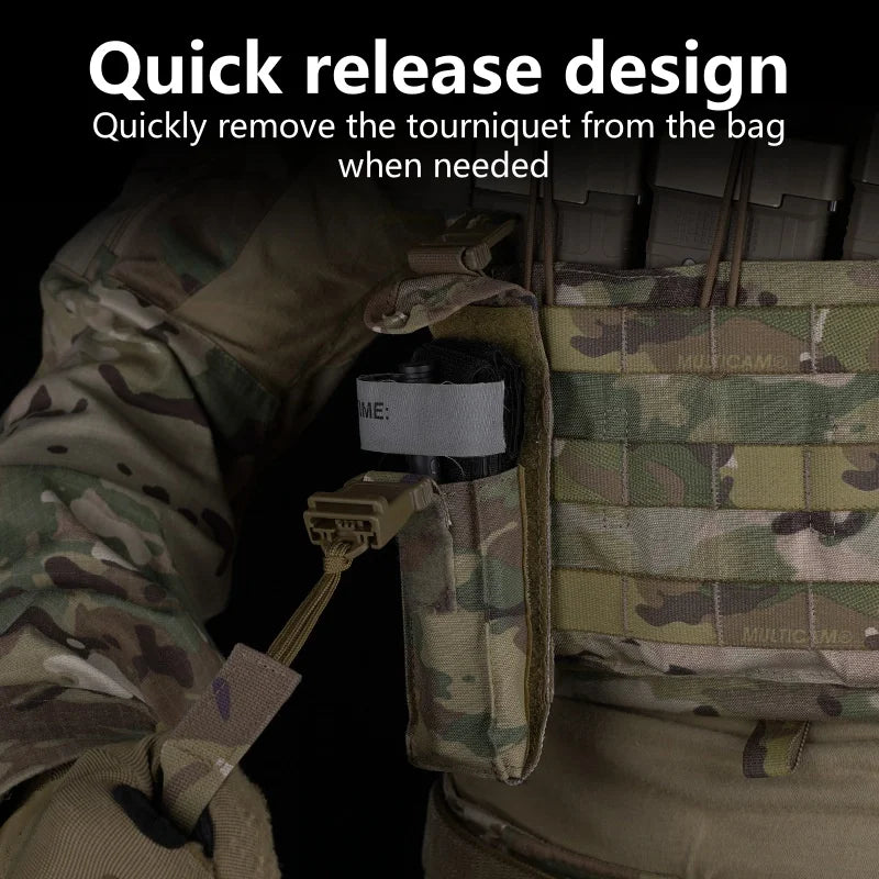 Quick Tourniquet Pouch Waist Bag Camping CS Shooting Molle System Accessories Easy Installation Outdoor Camping Equipment