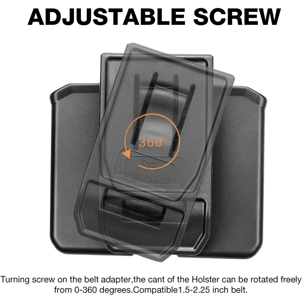 Gun&Flower OWB Universal Polymer Mag Holster Plastic Double Stack Magazine Holder Pouch fit 9mm & 0.4 Caliber