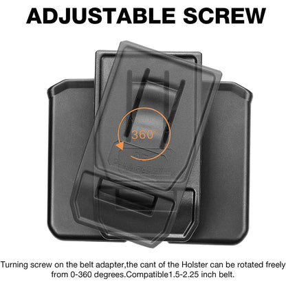 Gun&Flower OWB Universal Polymer Mag Holster Plastic Double Stack Magazine Holder Pouch fit 9mm & 0.4 Caliber