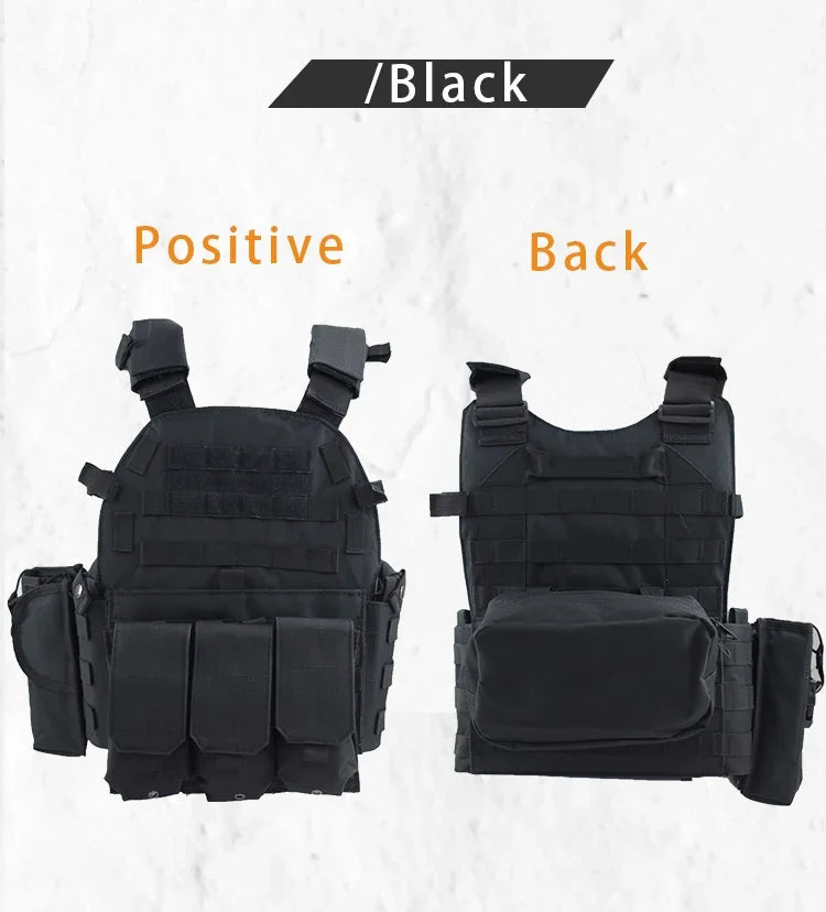 6094 Nylon Military Tactical Vest Body Armor Combat Army Gear with Pouch for Hunting