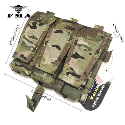FMA M4 5.56 Triad Magazine Pouch MC Airsoft Tactical Mag Pouch for Tactical Vest AVS JPC Vest Molle Front Panel
