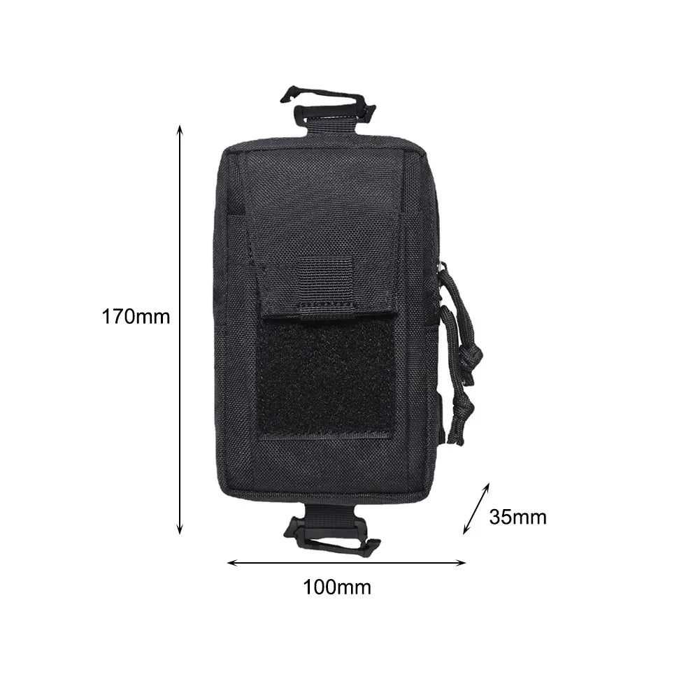 Molle Backpack Strap Phone Holder Waist Pouch Outdoor Sports Running Camping Hiking Hunting EDC Tool Organizer