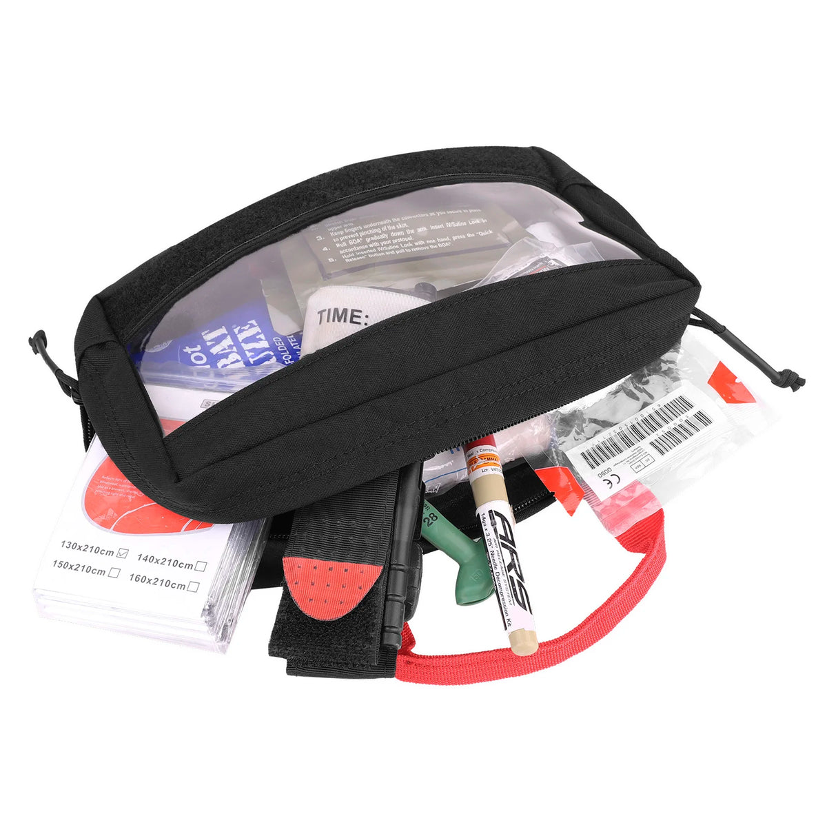 KRYDEX Tactical Clear Top Insert Pouch for D3 Backpack First Aid Bag Camping Travel Survival Medical Storage Bag Accessories