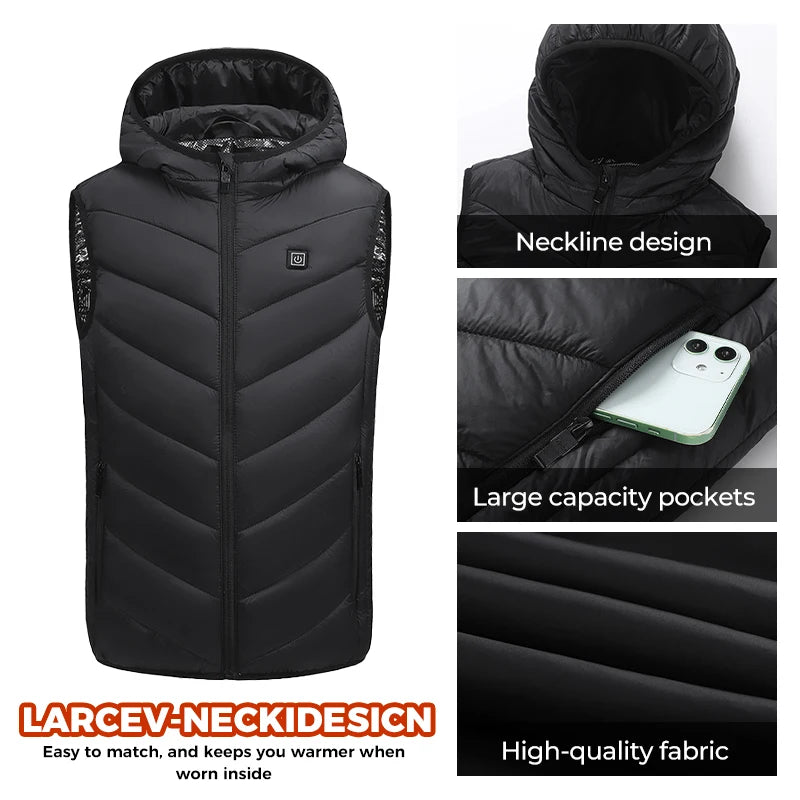 Kids Electric Vest 10 Heating Areas Fast Warmth 3 Gear Temp USB Powered Cozy Inner Layer For Winter Outdoor Boys Girls Washable