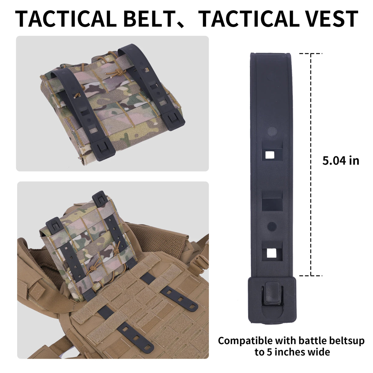 MOLLE Straps, Durable MOLLE Clips Attachments for Vests, Tactical Malice Clips - 4 Pcs