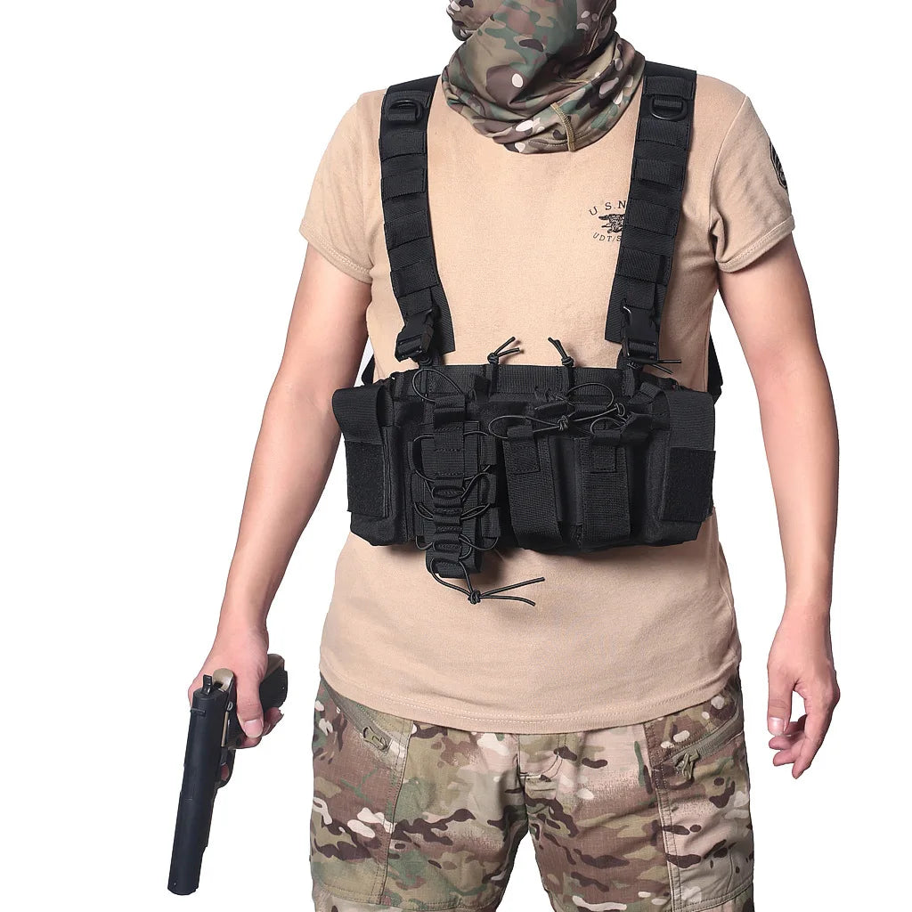 Hunting TCM Chest Rig Tactical Vest Magazine Pouch Holster Molle System Waist Vest Shooting Training Men Uniform Vest