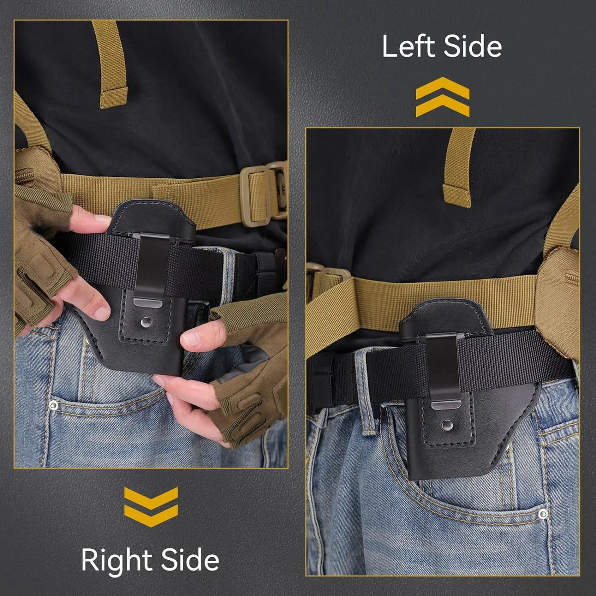 OPHIDIANTAC Carry Airsoft IWB gun case Glk 17 19 43X Sig P365 9mm concealed with left and right hand cases