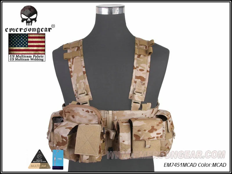 Emerson Tactical MF Style UW Gen V Split Front Chest Rig Lightweight Detachable W Zipper Buckle