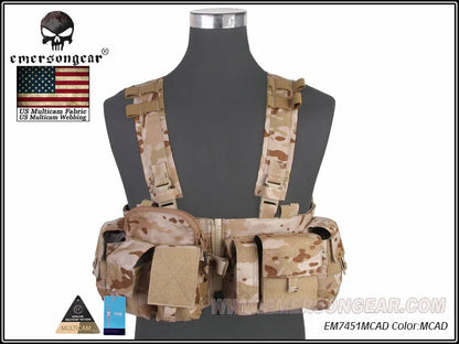 Emerson Tactical MF Style UW Gen V Split Front Chest Rig Lightweight Detachable W Zipper Buckle