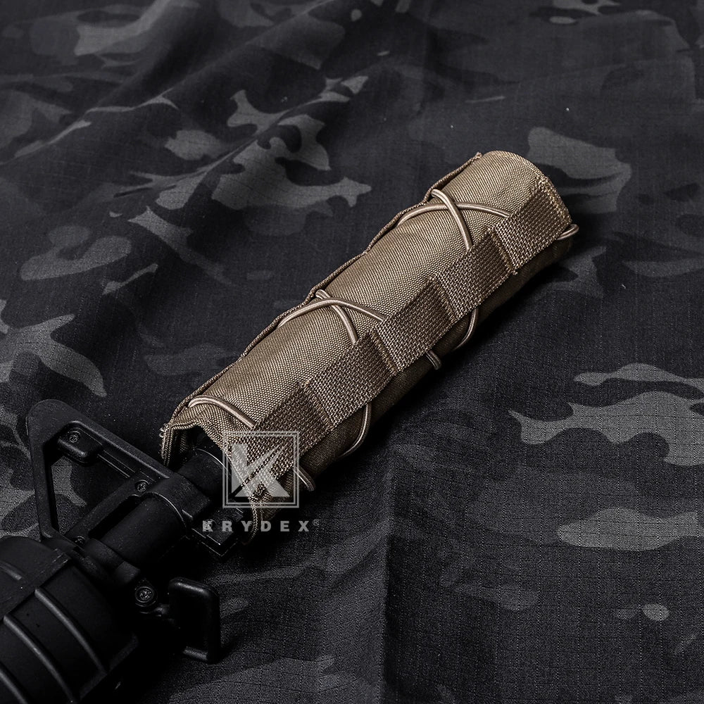 KRYDEX Tactical 22cm Suppressor Protective Cover Case Muffler Shield Sleeve Cover Shooting Hunting Camouflage Purpose
