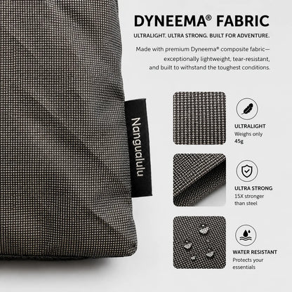 Dyneema Ultralight Hanging Toiletry Bag UHMWPE - 45g, 3-Compartment Waterproof Wash Organizer Storage Bag for Travel & Outdoor