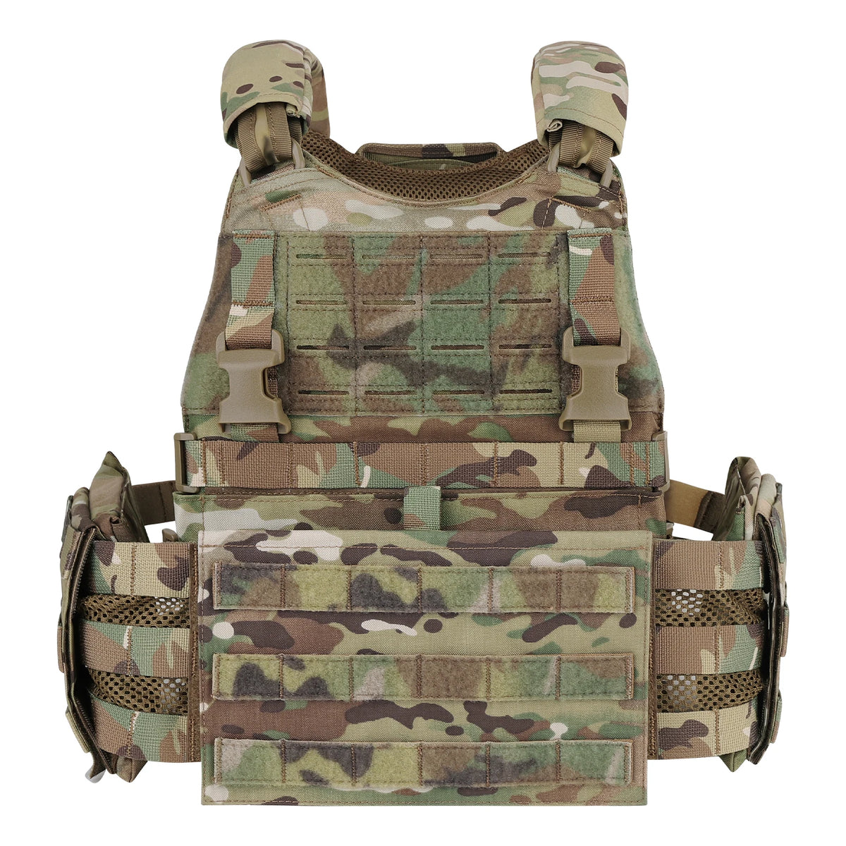 KRYDEX Tactical Modular Men's Vest MOLLE Heavy Duty SCARAB Plate Carrier Vest With Side Pouch For Airsoft Paintball Hunting