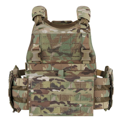 KRYDEX Tactical Modular Men's Vest MOLLE Heavy Duty SCARAB Plate Carrier Vest With Side Pouch For Airsoft Paintball Hunting