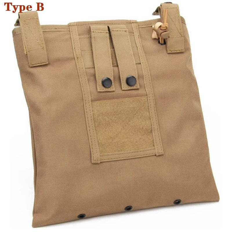 Tactical Molle Folding Magazine Dump Drop Pouch Utility Drawstring Recovery Mag Holster Ammo Bag Hunting Accessories Pouch