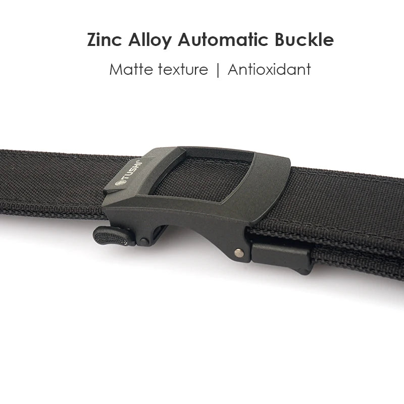 HSSEE 4.3cm Military Tactical Belt for Men Metal Automatic Buckle Thick Nylon Outdoor Hunting IPSC Gun Belt Casual Girdle Male