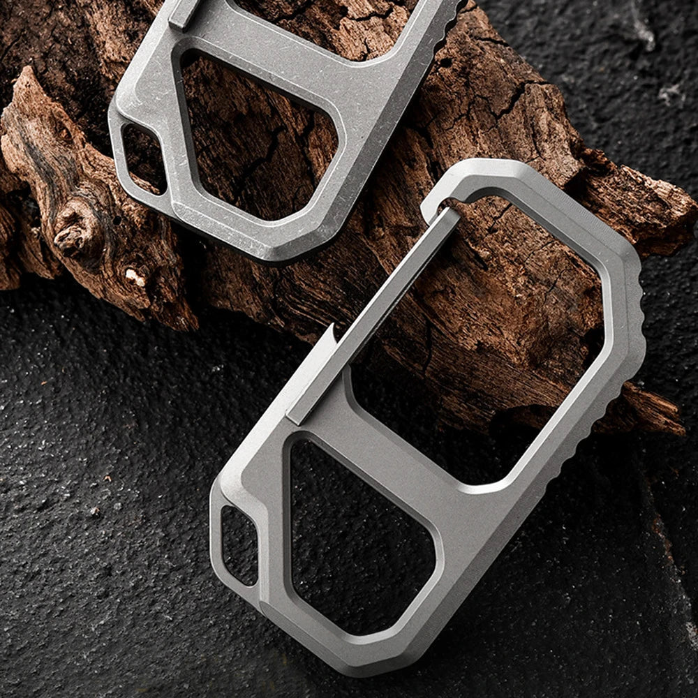Titanium Alloy Simple Keychain Multi Functional Buckle EDC Outdoor Tool Keyring