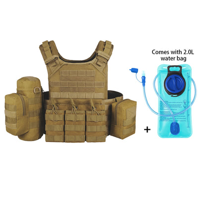 2L soft water bag with long drinking straw and hunting vest Molle modular adjustable shoulder strap, highly expandable