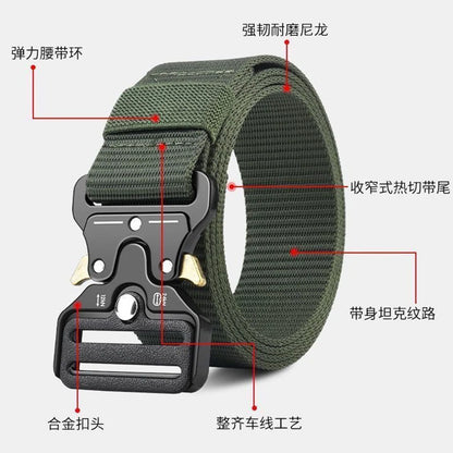 Quick Release Tactical Belt Outdoor Nylon Webbing Belt Men Military Waist Belt for Work Pants Training